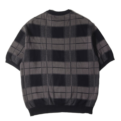 24SS チェック 半袖 コットンニット(CREW NECK SWEATER S/S)