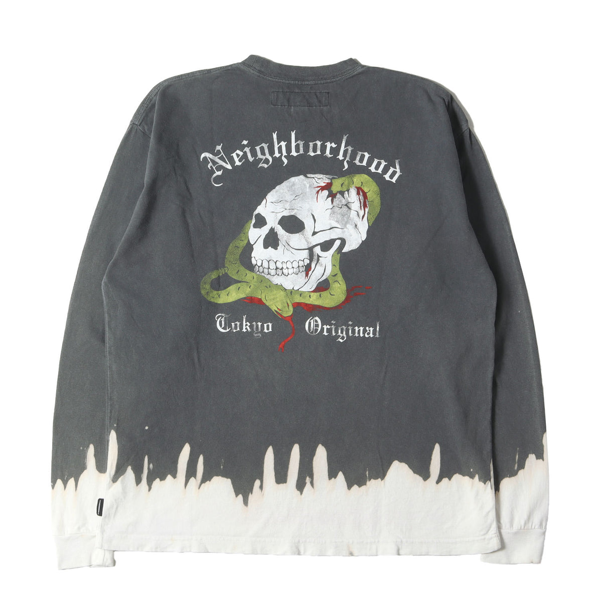 24SS サベージ加工 スカル&スネーク ロングスリーブ Tシャツ(SAVAGE CREWNECK LS)