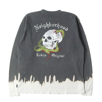 24SS サベージ加工 スカル&スネーク ロングスリーブ Tシャツ(SAVAGE CREWNECK LS)