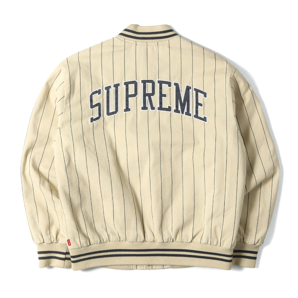 最高ロゴ ピンストライプ バーシティジャケット(Pinstripe Varsity Jacket)