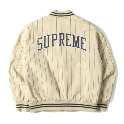最高ロゴ ピンストライプ バーシティジャケット(Pinstripe Varsity Jacket)