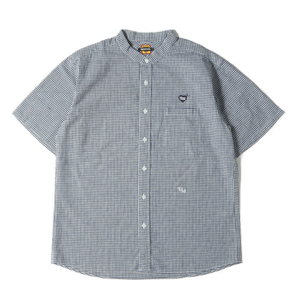 24SS ギンガムチェック スタンドカラー 半袖シャツ(STAND COLLAR S/S SHIRT)