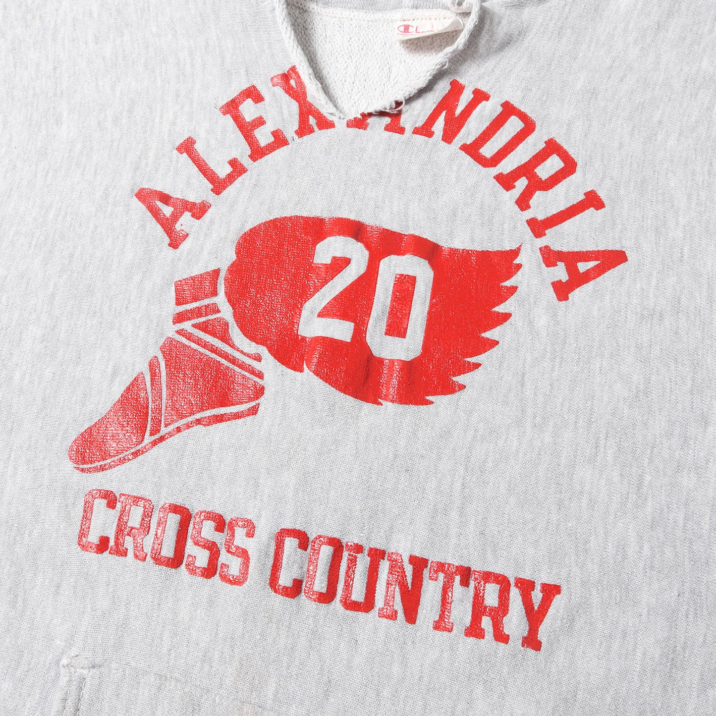 70s 前期 単色タグ リバースウィーブ ウィングフット 3段プリント スウェットパーカー