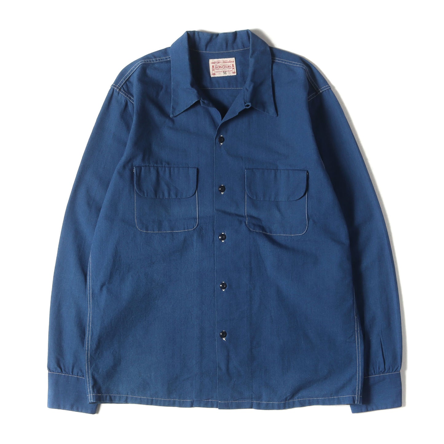 BONCOURA (ボンクラ) オープンカラー シャンブレー シャツ - ブランド  