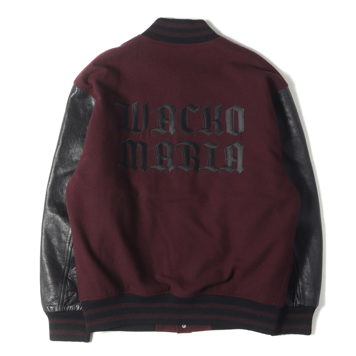 23SS 袖レザー メルトンウール スタジャン / バーシティ ジャケット(LEATHER VARSITY JACKET)