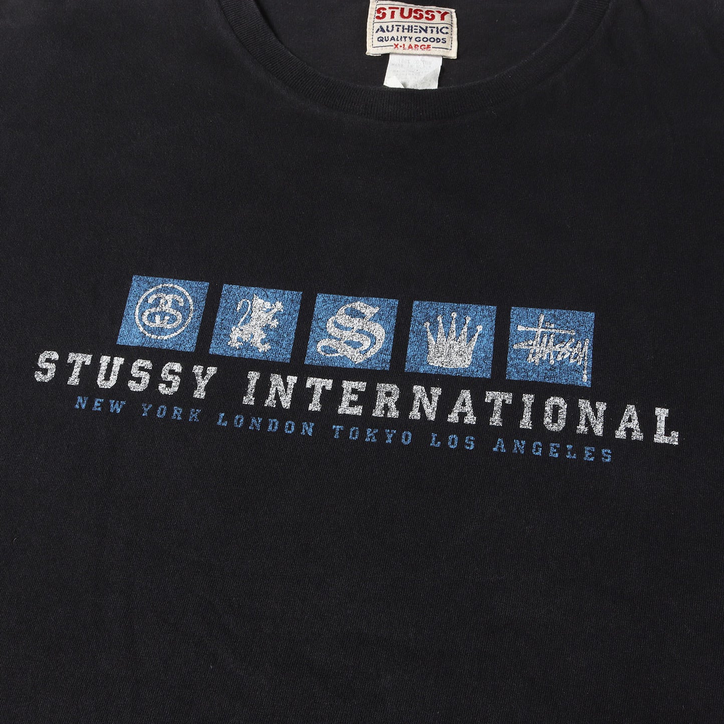 90s OLD STUSSY アイコンプリント Tシャツ(USA製)