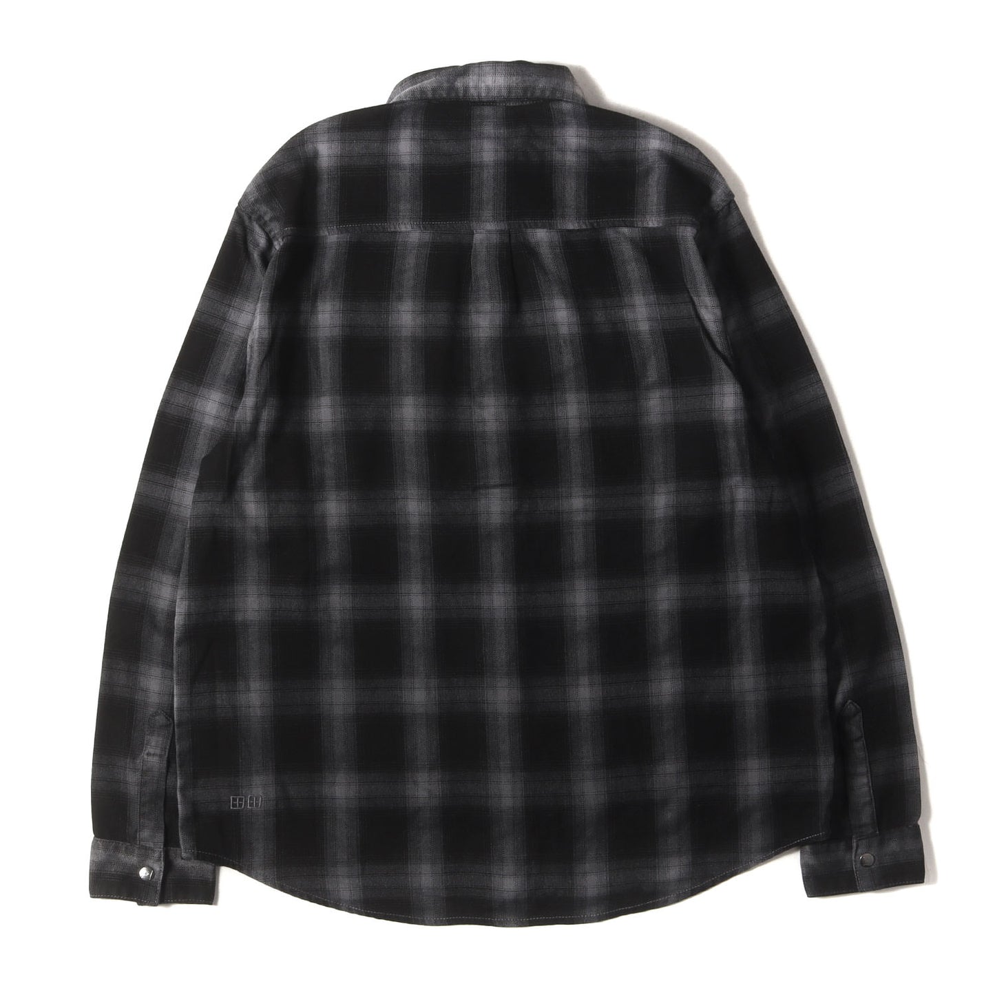 グラフィック刺繍 ストレッチ オンブレチェック シャツ(Consciousness Plaid Shirt)