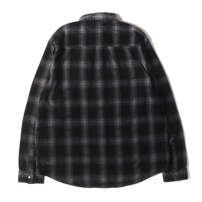 グラフィック刺繍 ストレッチ オンブレチェック シャツ(Consciousness Plaid Shirt)