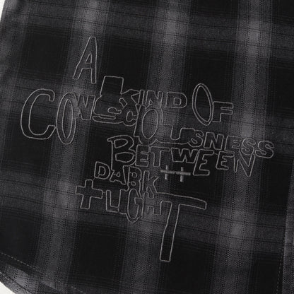グラフィック刺繍 ストレッチ オンブレチェック シャツ(Consciousness Plaid Shirt)