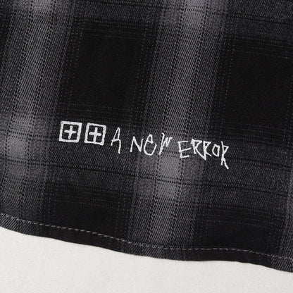 グラフィック刺繍 ストレッチ オンブレチェック シャツ(Consciousness Plaid Shirt)