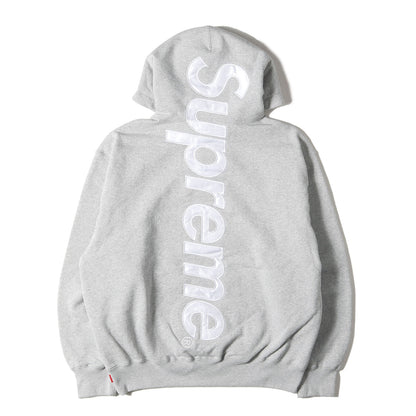 24AW ビッグサテンアップリケ スウェット パーカー(Satin Applique Hooded Sweatshirt)