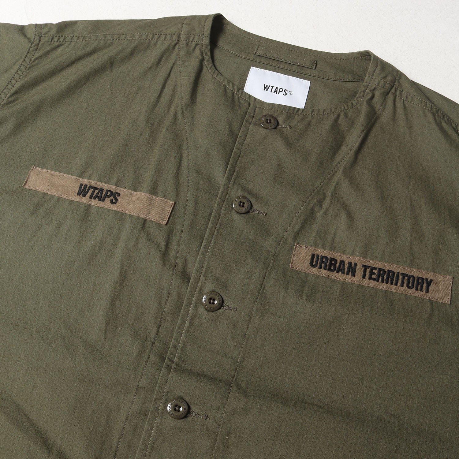 WTAPS (ダブルタップス) 21SS ノーカラー ミリタリー シャツジャケット 