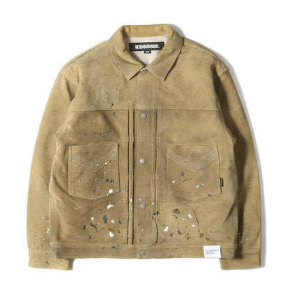 24AW ドリップペイント加工 2ndタイプ スウェード ジャケット(DRIP SUEDE JACKET)