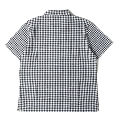 24SS オープンカラー ギンガムチェック シャンブレー 半袖シャツ(COTTON LINEN CHAMBRAY SHIRTS)