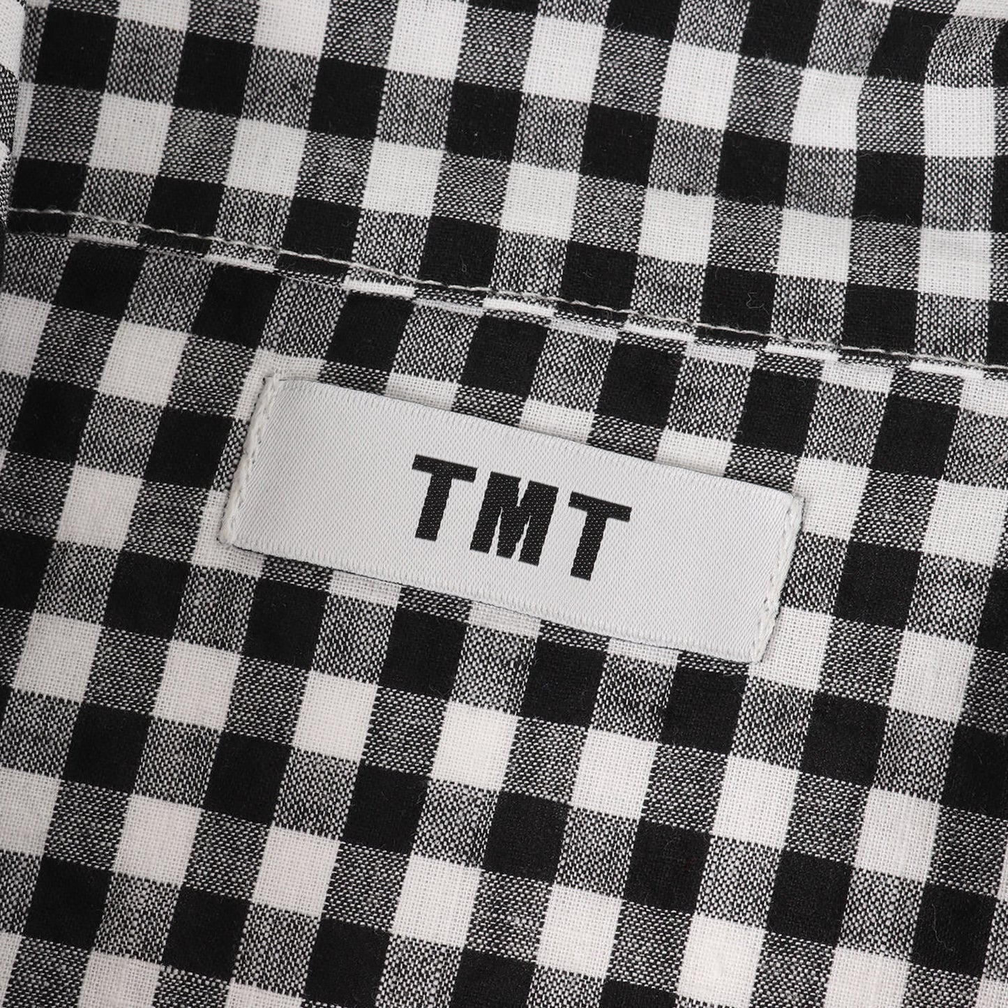 24SS オープンカラー ギンガムチェック シャンブレー 半袖シャツ(COTTON LINEN CHAMBRAY SHIRTS)