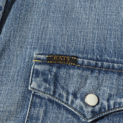 24SS ヴィンテージ加工 ウエスタン デニムシャツ(DENIM SHIRT)