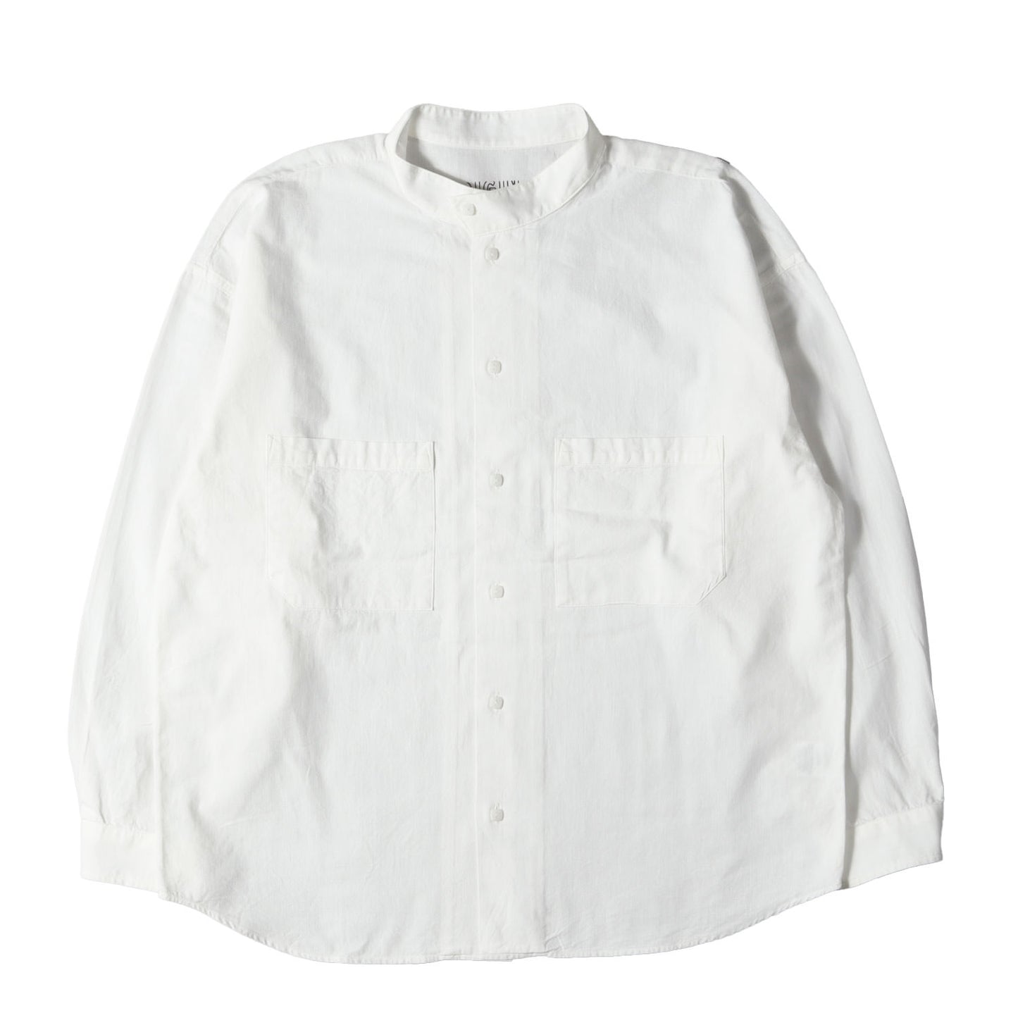 20SS スタンドカラー オーバーサイズ コットンシャツ(STAND SHT L/S SOLID)