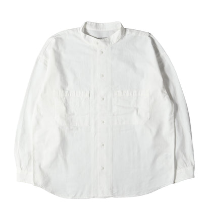 20SS スタンドカラー オーバーサイズ コットンシャツ(STAND SHT L/S SOLID)
