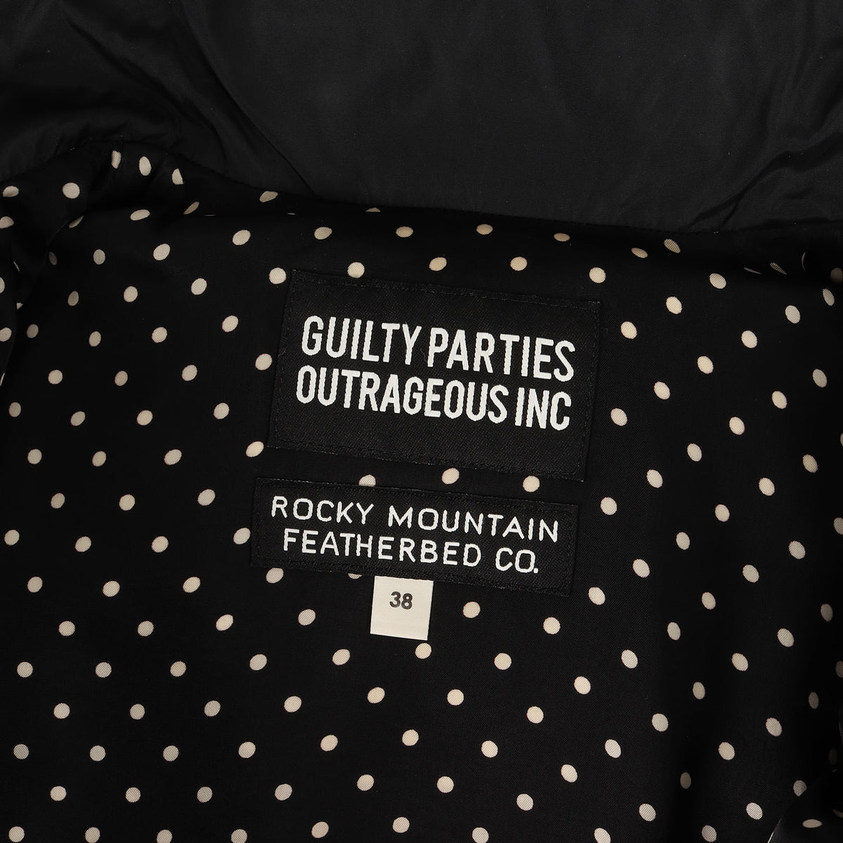 ×Rocky Mountain Featherbed 裏地ドット柄 フード付き ダウンジャケット