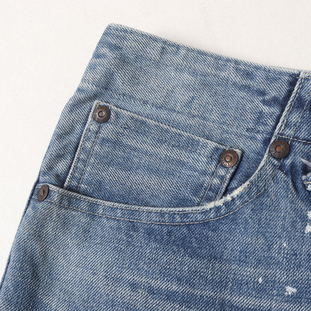 ペンキ加工 テーパード ヘビー デニムパンツ(HEAVY DENIM TAPERD JEANS DUSTY TYPE)