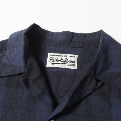 24SS オンブレチェック オープンカラー レーヨン 半袖シャツ(OMBRAY CHECK OPEN COLLAR SHIRT S/S)