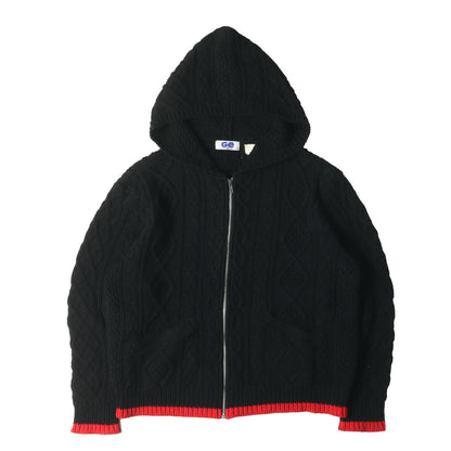 90s フィッシャーマンニット ジップ パーカー