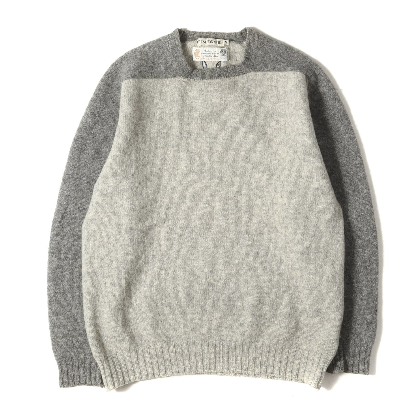 90s FINESSE ×LET IT RIDE 2トーン クルーネック ウールニット