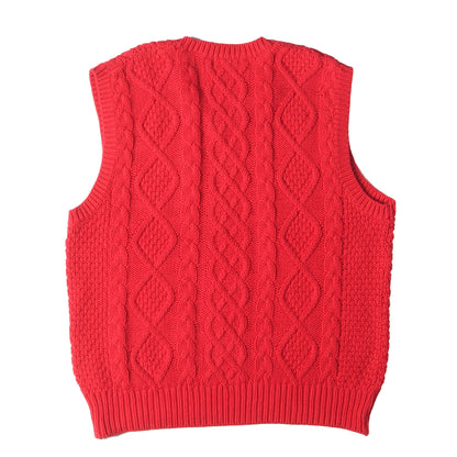 90s フィッシャーマンニット Vネック ベスト