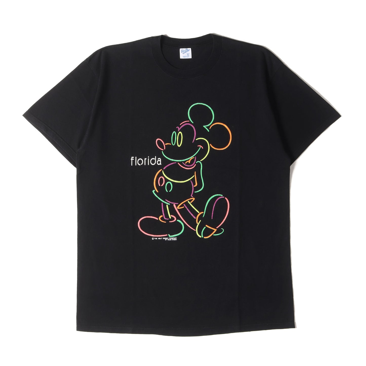 90s ネオン ミッキーマウス Tシャツ / USA製 Velva Sheen
