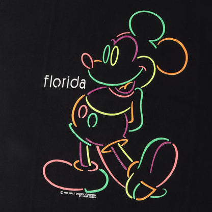 90s ネオン ミッキーマウス Tシャツ / USA製 Velva Sheen