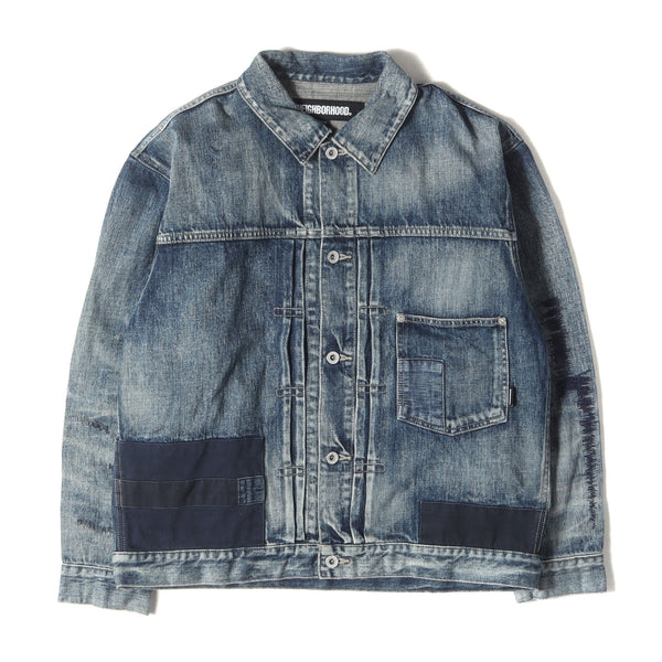 neighborhood デニムジャケット ダメージ加工 NEIGHBORHOOD ネイバーフッド smlx サベージ ダメージ加工 デニム