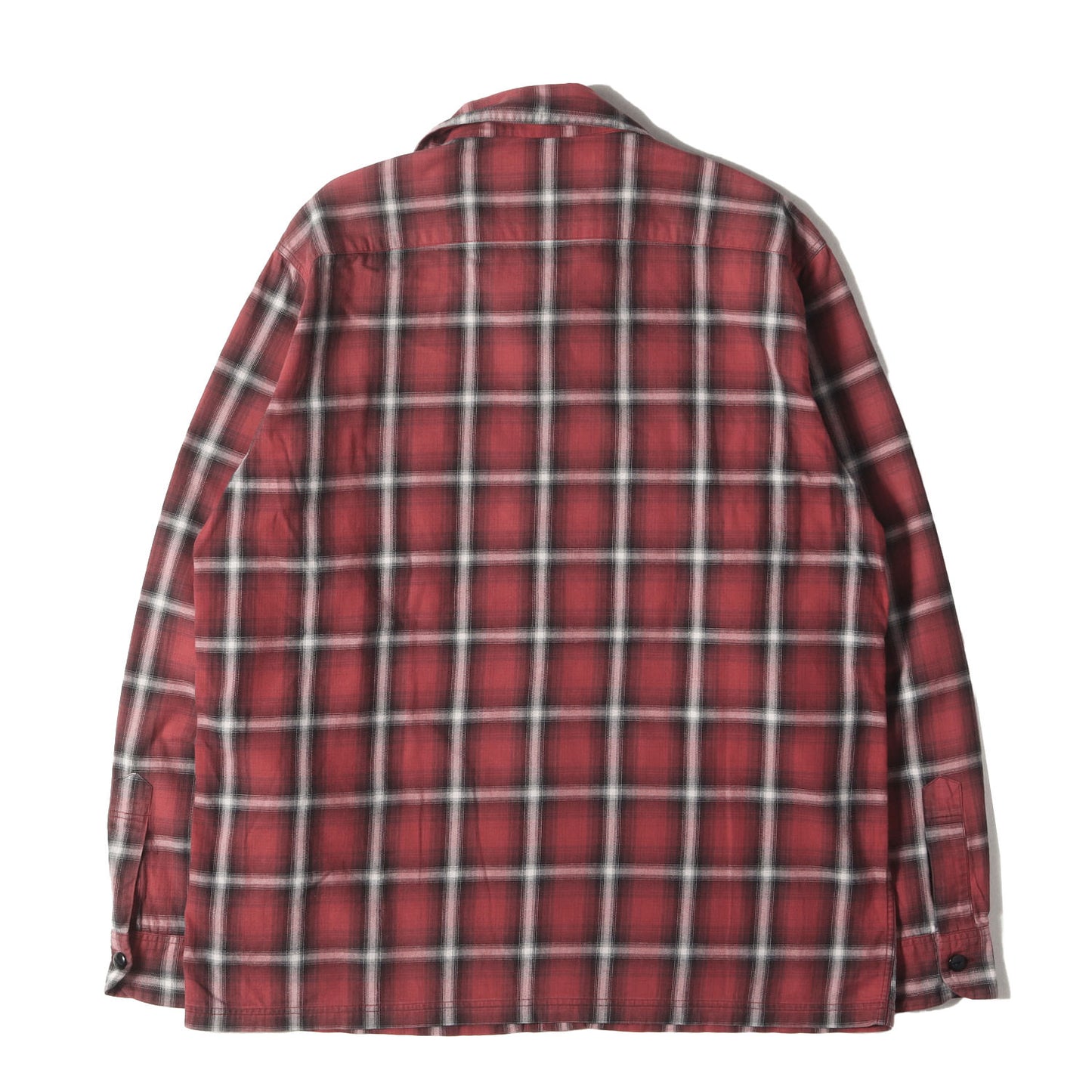 オンブレチェック オープンカラー ワークシャツ(B&C / C-SHIRTS. LS)