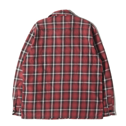 オンブレチェック オープンカラー ワークシャツ(B&C / C-SHIRTS. LS)