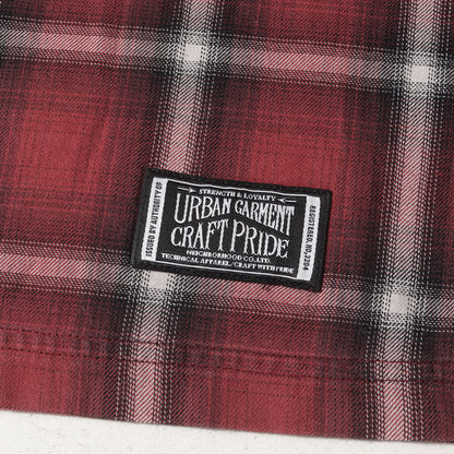 オンブレチェック オープンカラー ワークシャツ(B&C / C-SHIRTS. LS)