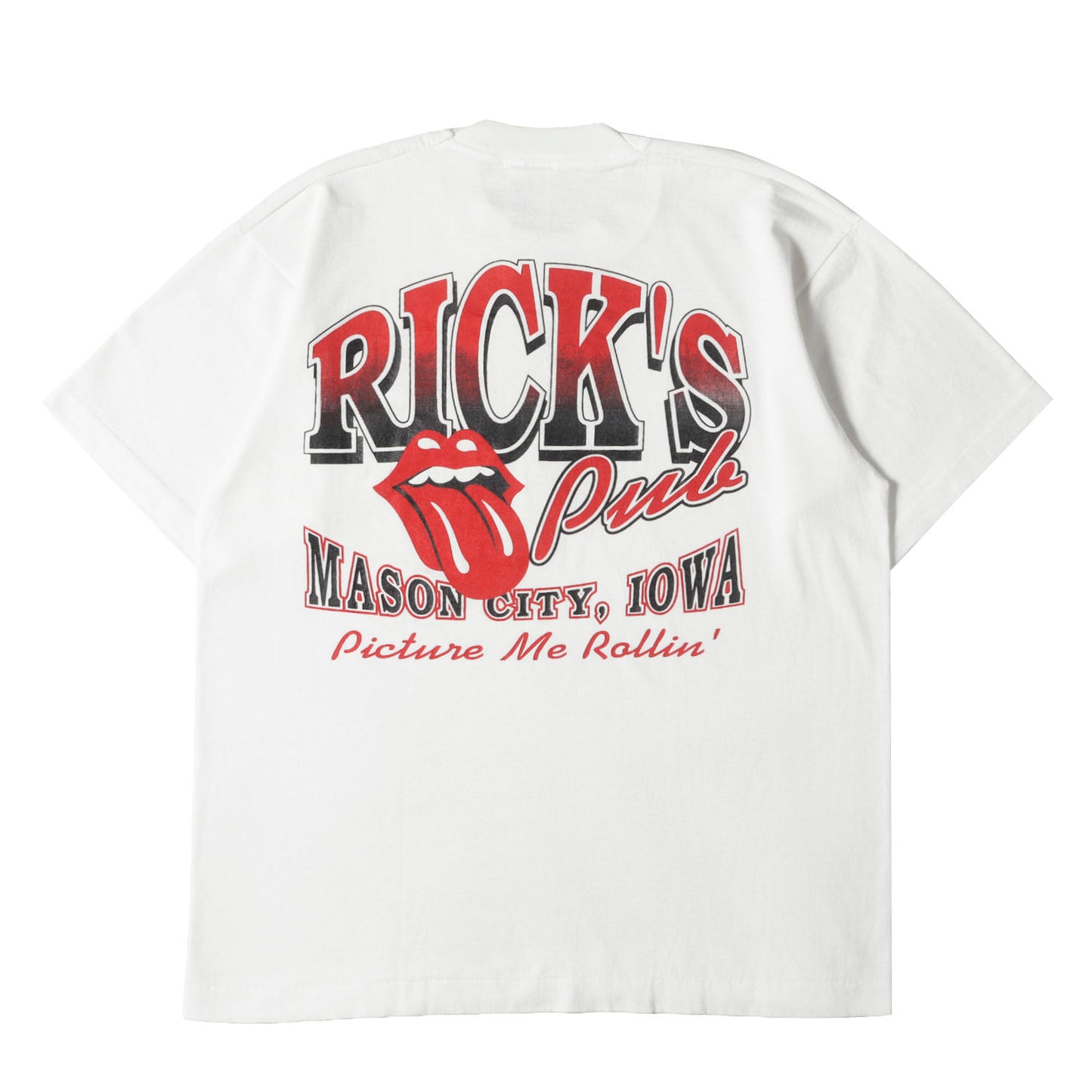 90s RICK'S PUB ローリング・ストーンズ パロディー Tシャツ(FRUIT OF THE LOOMボディ)