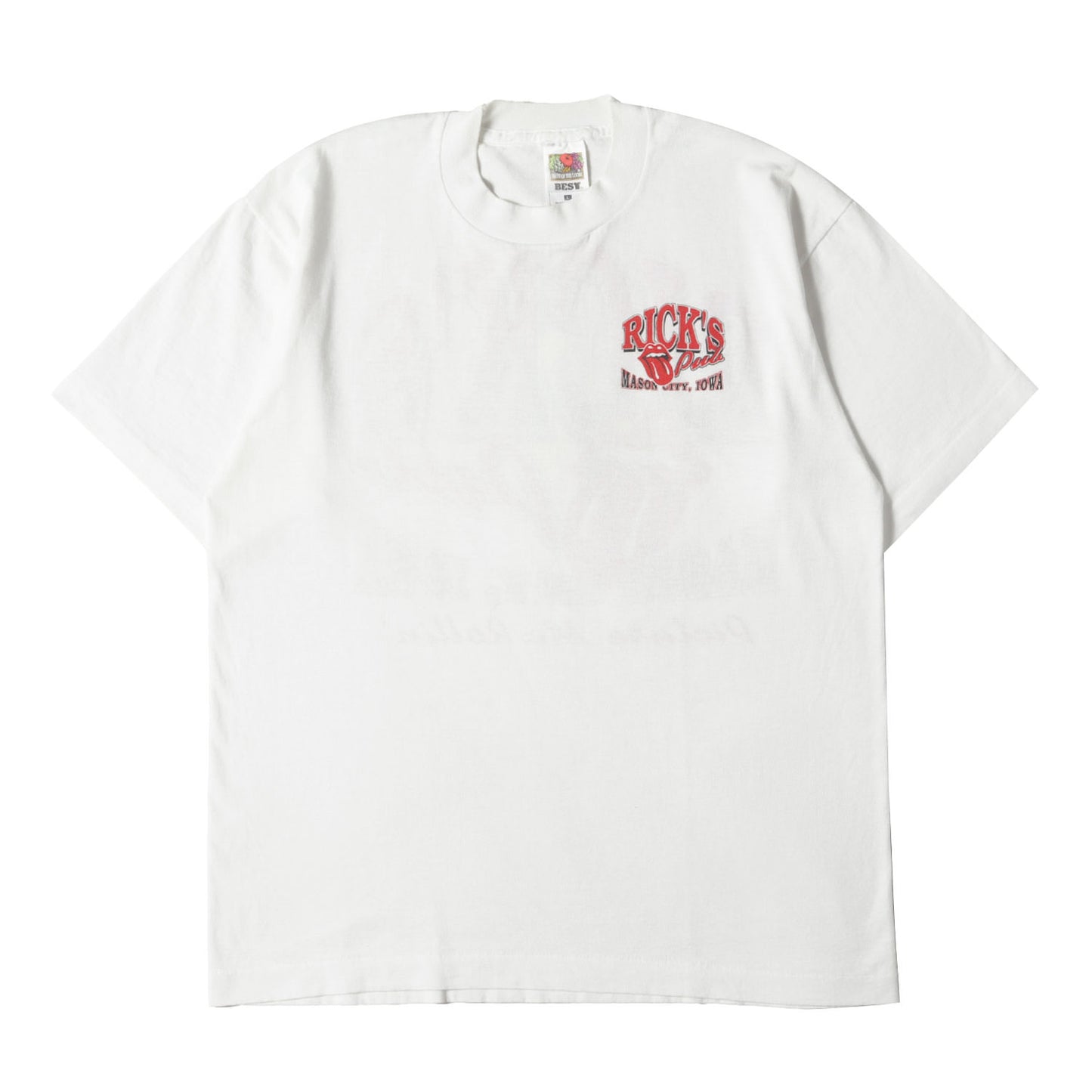 90s RICK'S PUB ローリング・ストーンズ パロディー Tシャツ(FRUIT OF THE LOOMボディ)