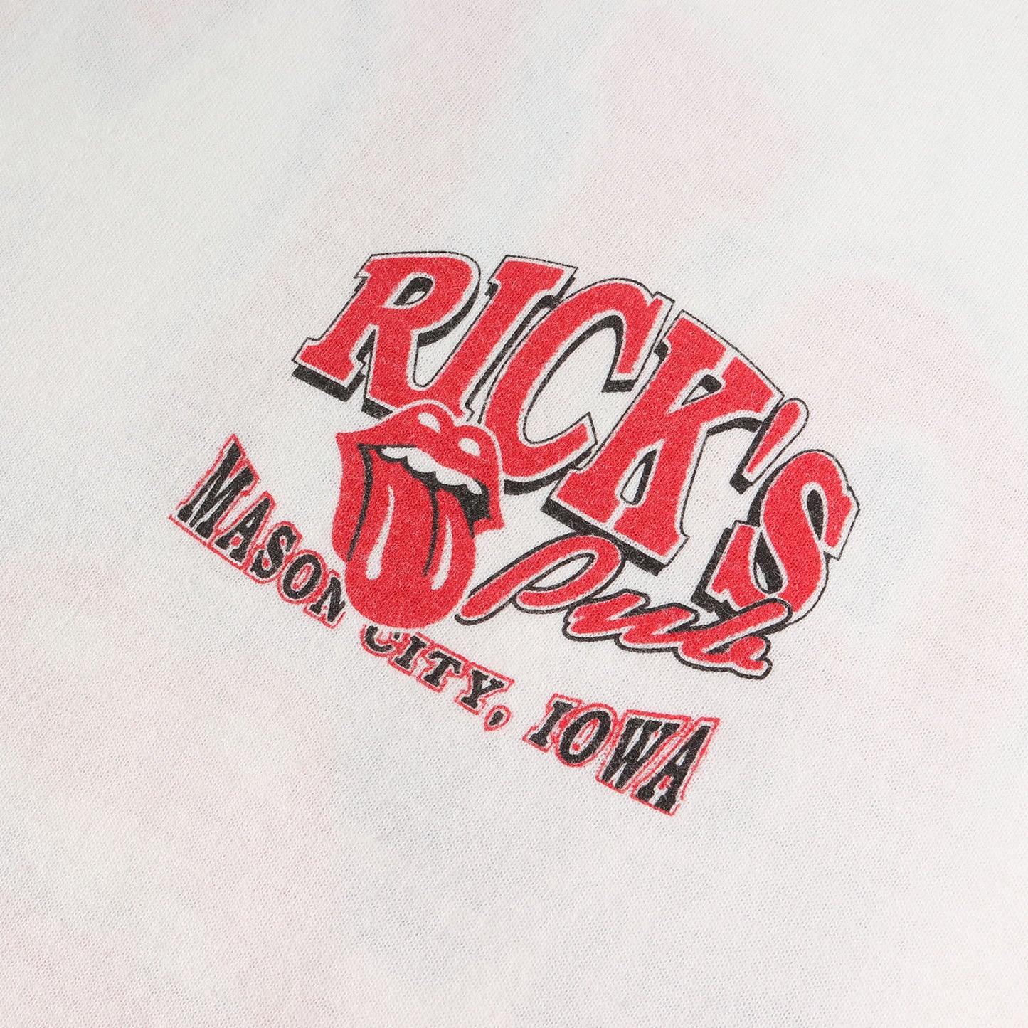 90s RICK'S PUB ローリング・ストーンズ パロディー Tシャツ(FRUIT OF THE LOOMボディ)