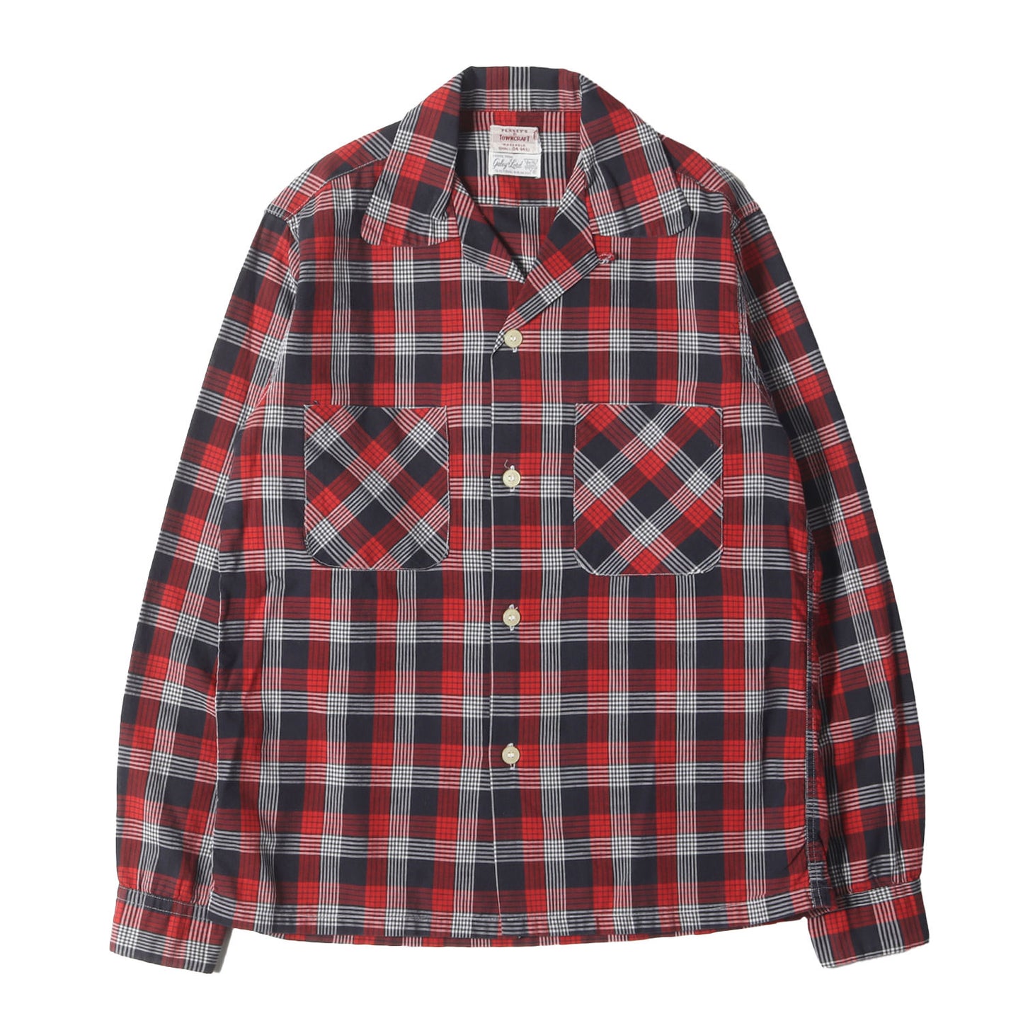 50s PENNEY'S TOWNCRAFT オープンカラー チェックシャツ