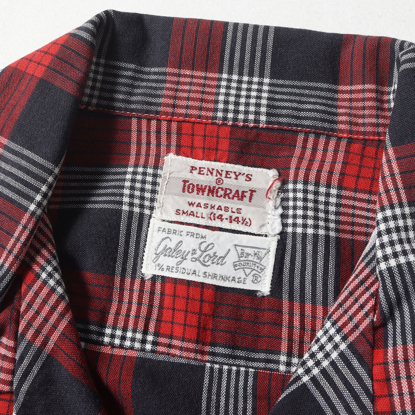 50s PENNEY'S TOWNCRAFT オープンカラー チェックシャツ