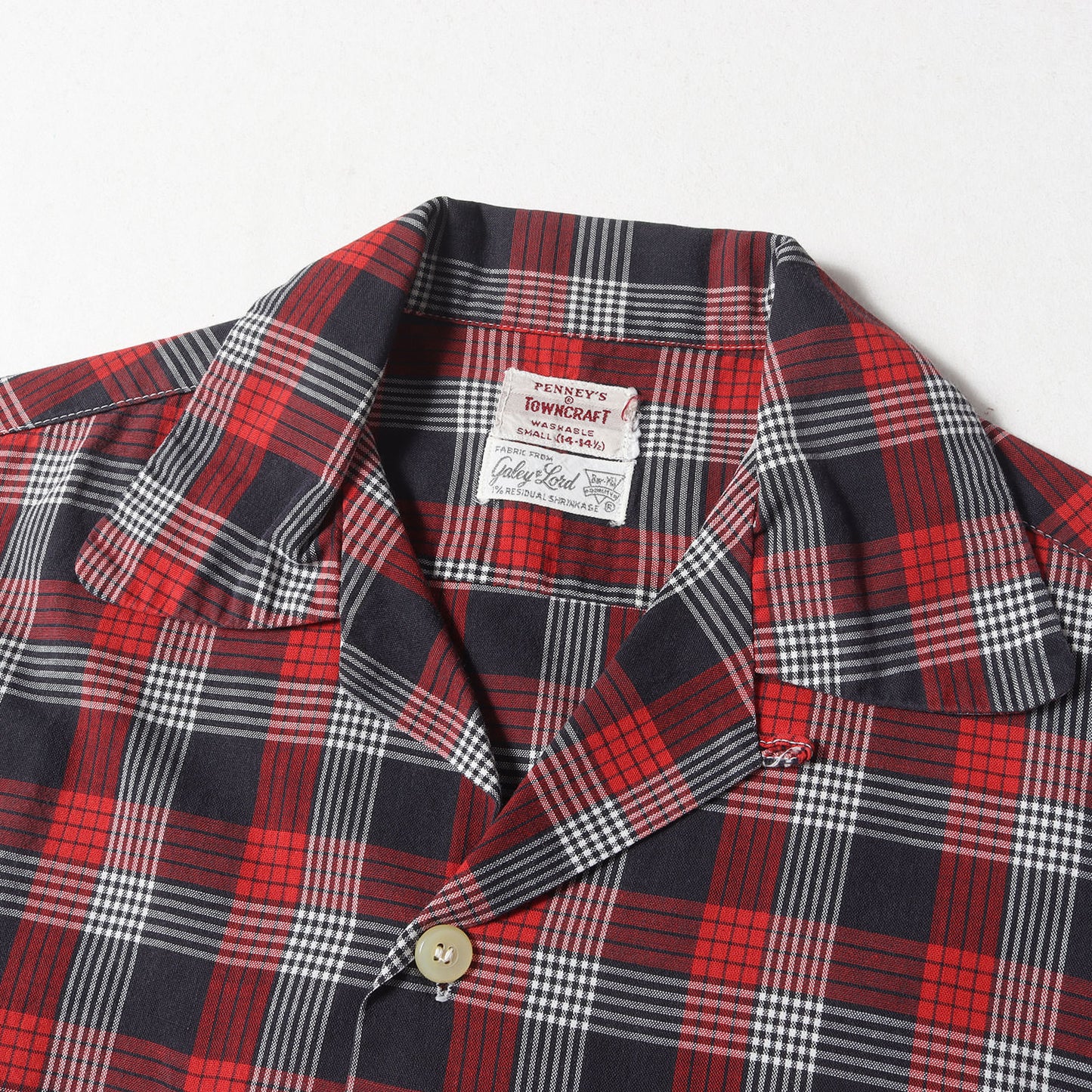 50s PENNEY'S TOWNCRAFT オープンカラー チェックシャツ