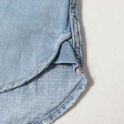 クラッシュリペア加工 クレイジー ウエスタン デニムシャツ(L/SL CRAZY CRUSH DENIM SHIRT)