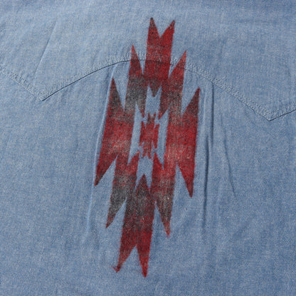 ネイティブ プリント ボタンダウン シャンブレーシャツ