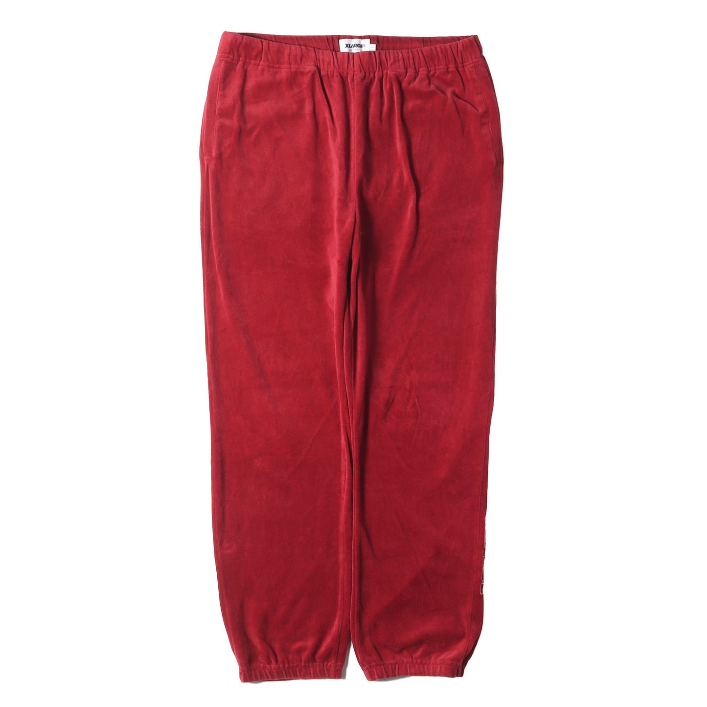 ブランドロゴ刺繍 ベロア スウェットパンツ