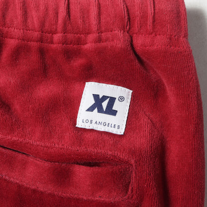 ブランドロゴ刺繍 ベロア スウェットパンツ