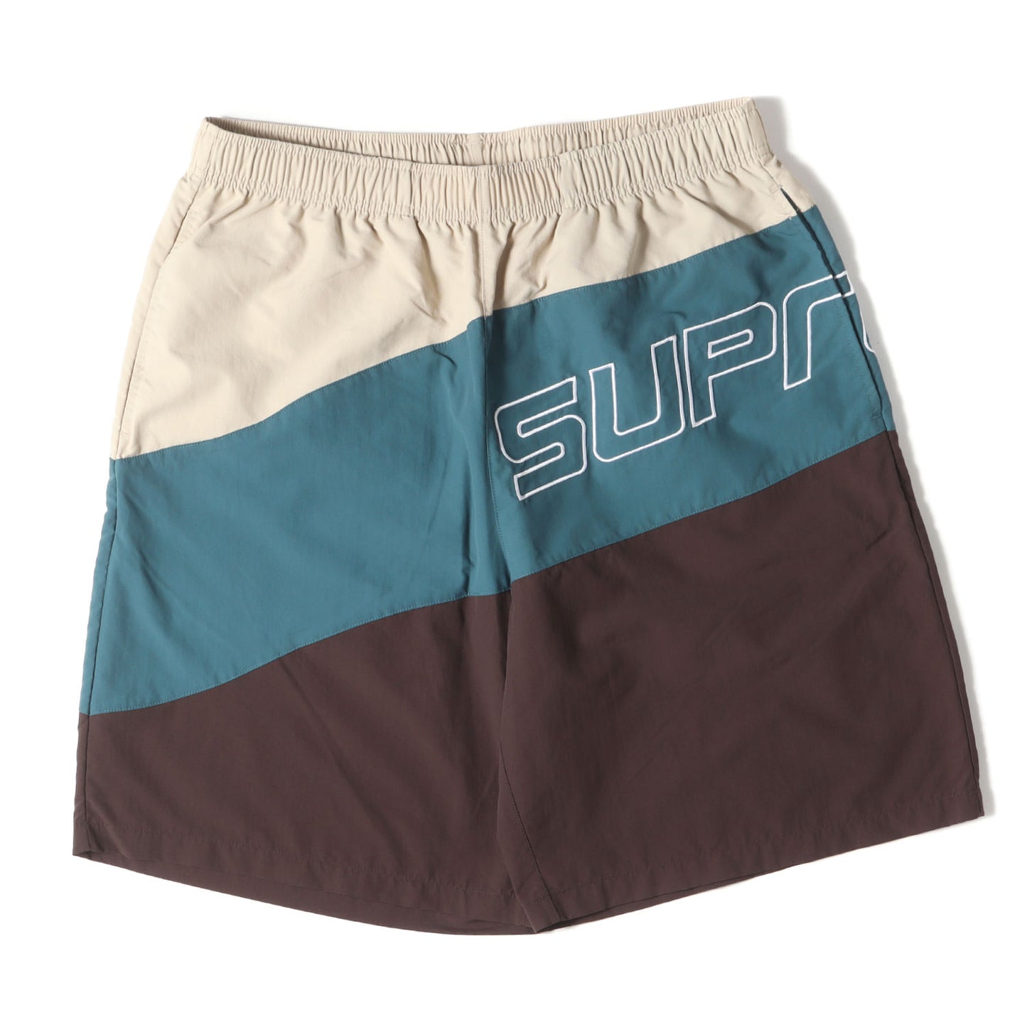 24SS ロゴ刺繍 3トーン ナイロン ショーツ(Curve Nylon Short)