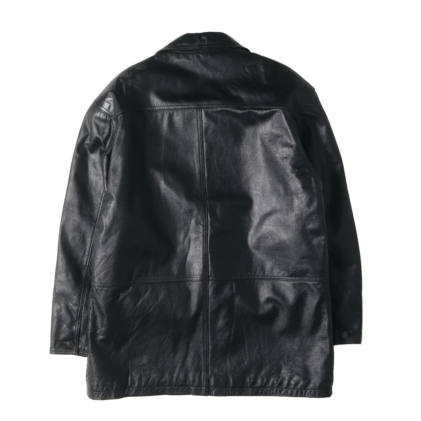 90s CALICO BALL カウレザー 裏地キルティング ハーフコート