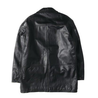 90s CALICO BALL カウレザー 裏地キルティング ハーフコート