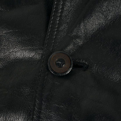 90s CALICO BALL カウレザー 裏地キルティング ハーフコート