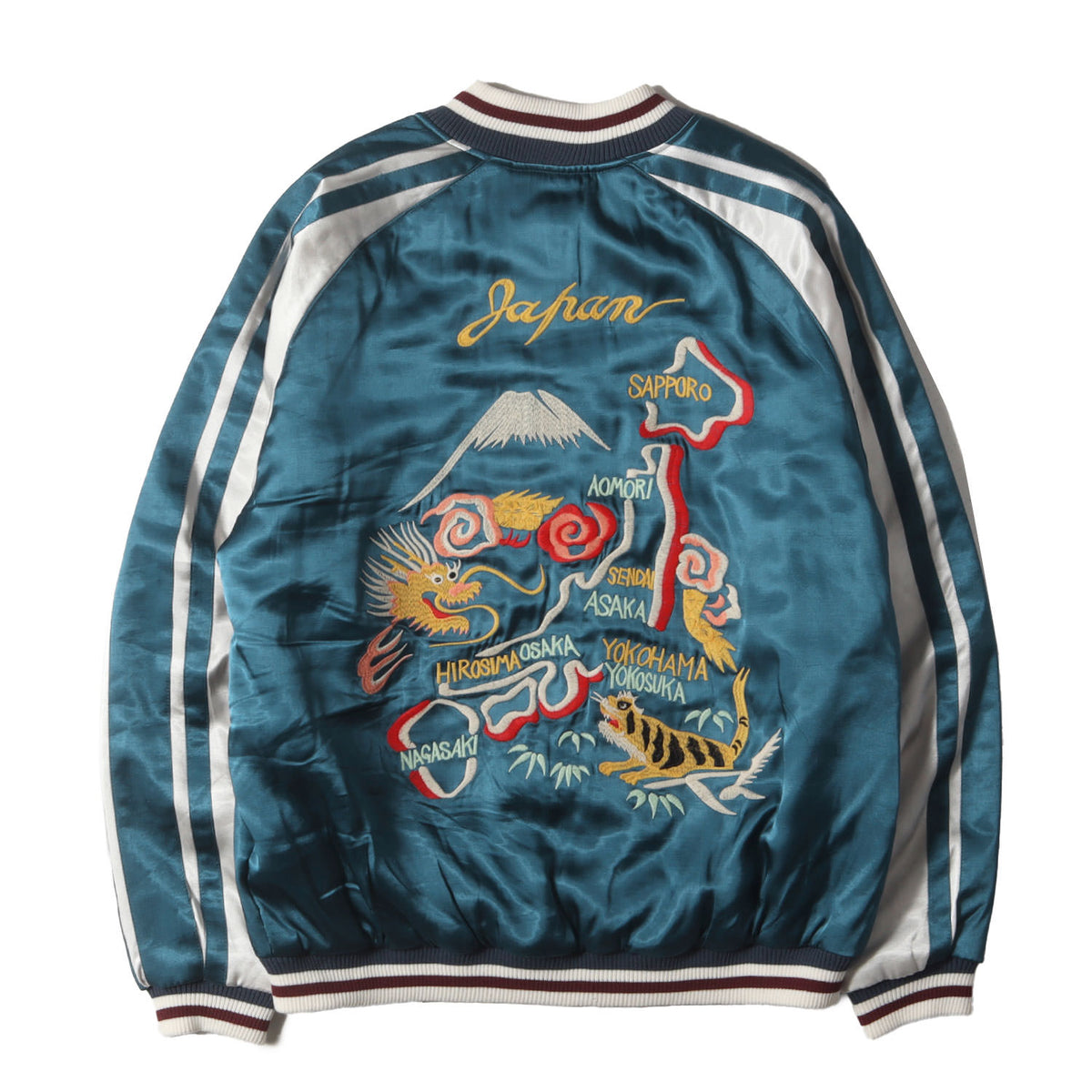 22AW JAPANマップ レーヨンサテン 中綿 スカジャン(RAYON SOUVENIR JACKET)