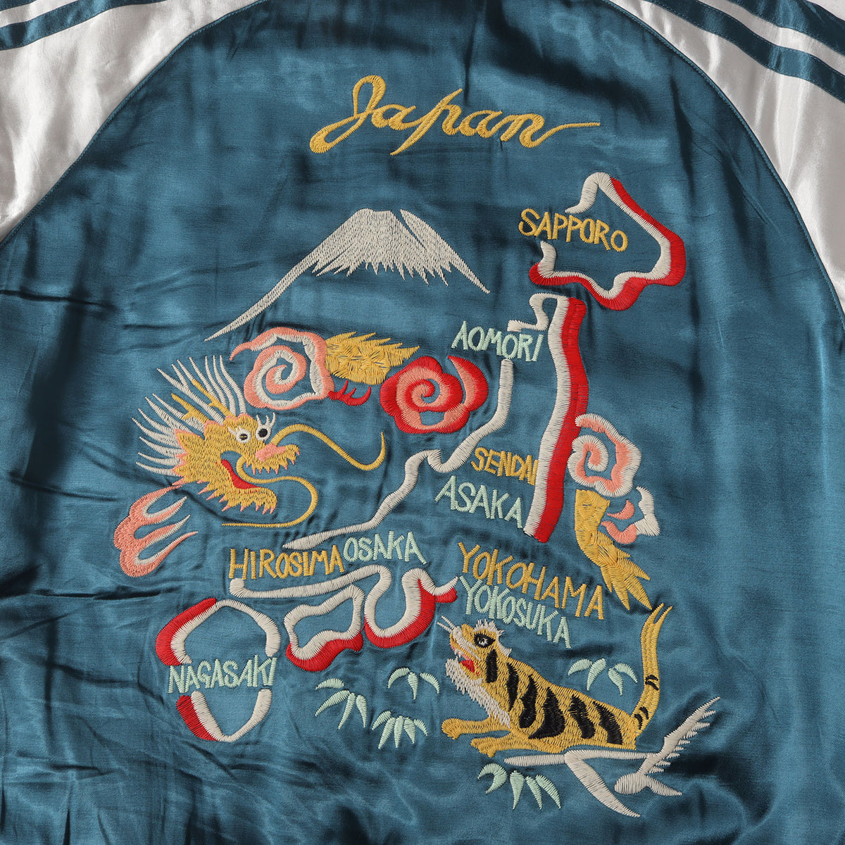 22AW JAPANマップ レーヨンサテン 中綿 スカジャン(RAYON SOUVENIR JACKET)